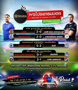 ผลโปรแกรมบอล 14-5-67