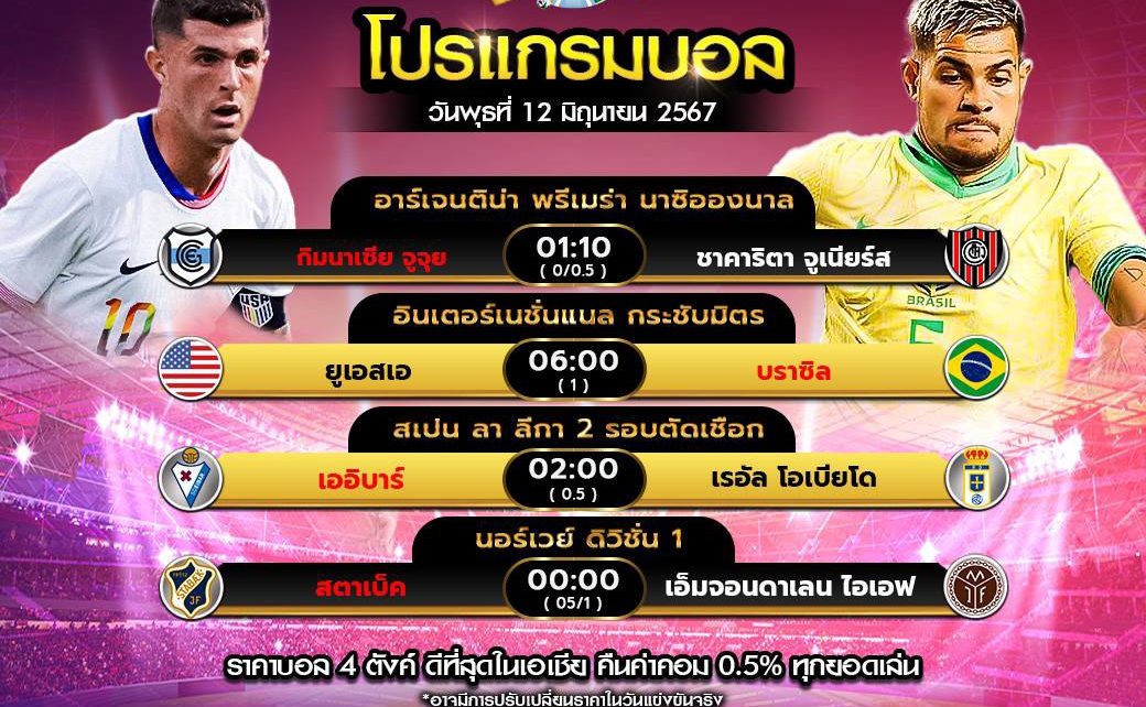 โปรแกรมบอล 12-6-67