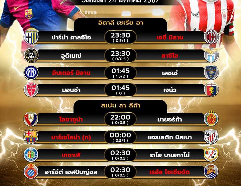 โปรแกรมบอล24-8-67