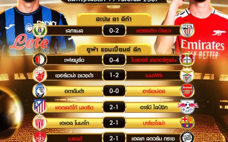 ผลโปรแกรมบอล19-9-67
