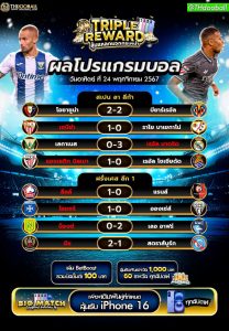 ผลโปรแกรมบอล24-11-67