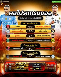 ผลโปรแกรมบอล11-02-68