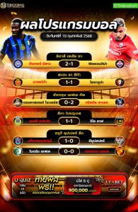 ผลโปรแกรมบอล10-02-68