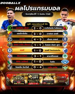 ผลโปรแกรมบอล13-03-68