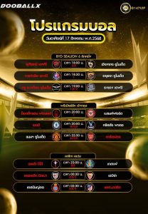 โปรแกรมบอล17-08-68